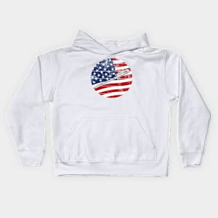 Bass Flute USA Flag Flutist Musician 4th July Kids Hoodie